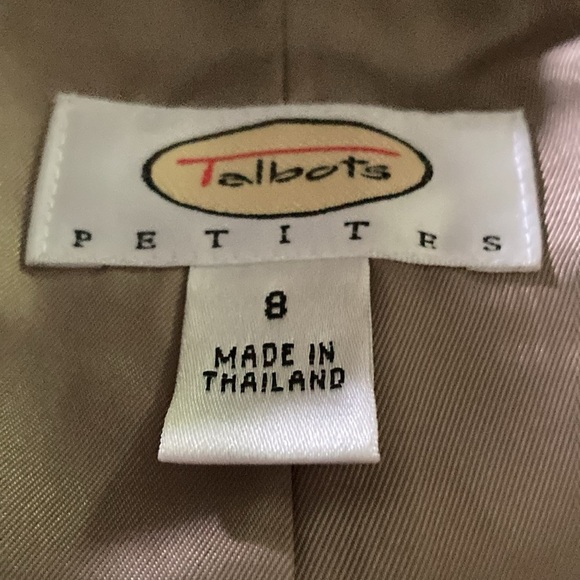 Talbots women’s open front blazer 8P tweed tan white gold  Italian fabric - Picture 3 of 10